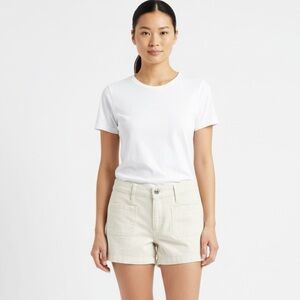 LOFT White Jean Shorts Casual Summer Style